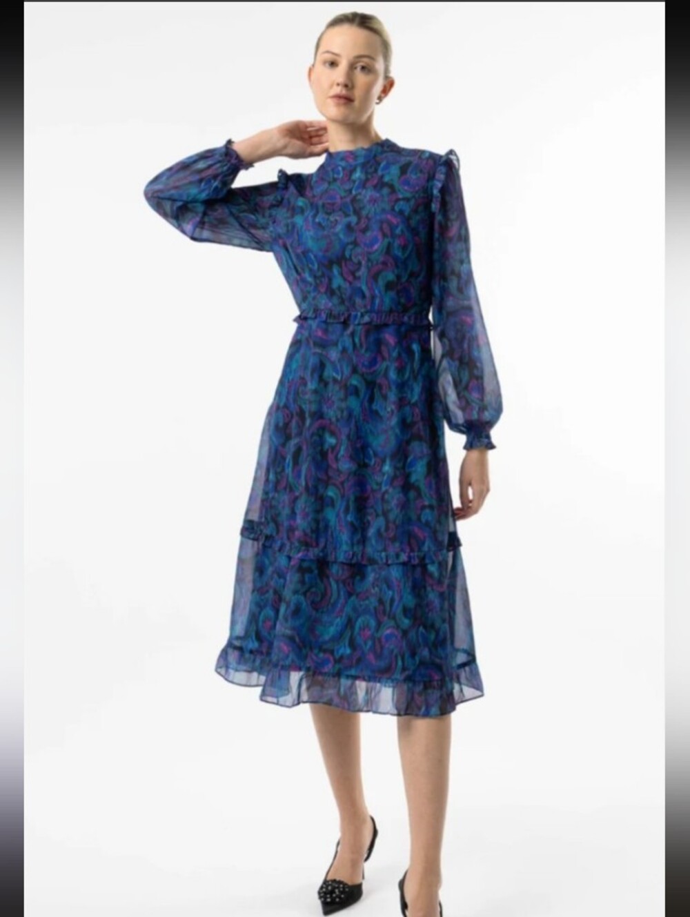 ANGELEYE High Neck, Ruffle Dress